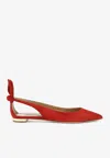 Aquazzura Bow Tie Suede Ballet Flats