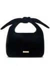 Aquazzura Bow Tie Velvet Tote Bag In Black