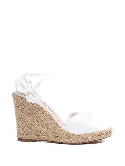 Aquazzura Bow Tie Wedge Heeled Espadrilles In White