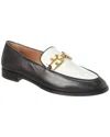 Aquazzura Brandi Leather Mocassins In White
