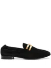 Aquazzura Soft Suede Loafers Elastic Sides In Black