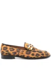 Aquazzura Aquazzurra Brandi Loafers In Suede Leather With Spotted Print In Neutrals