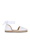 Aquazzura Broderie Espadrille Flat In White