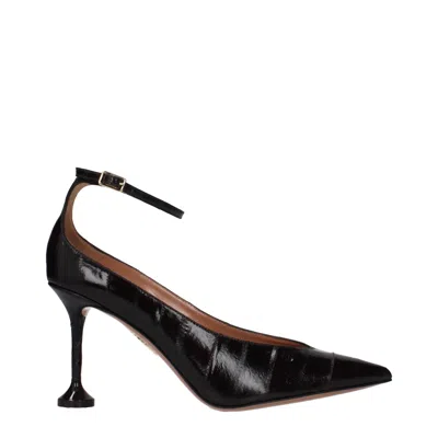 Aquazzura Brown Leather High Heel Women's Pumps In Black