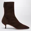 Aquazzura Montmartre 50 Suede Ankle Boots In Brown