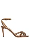 Aquazzura Tequila 85mm Crystal-embellished Sandals In Brown