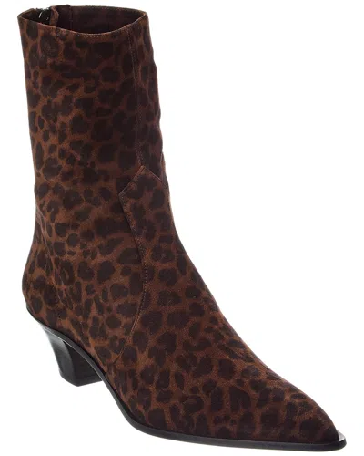 Aquazzura Brunswick 45 Suede Bootie In Brown