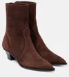 Aquazzura Brunswick Suede Ankle Boots In Brown