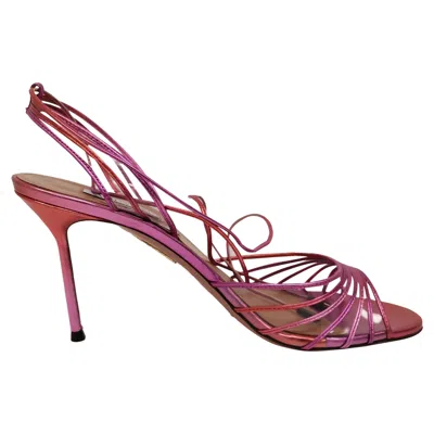 Aquazzura Call Me 85 Sandals In Pink Leather