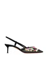 Aquazzura Can Can 105 Sequined Mesh And Suede Slingback Pumps In Black