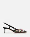 Aquazzura Can Can 105 Sequined Mesh And Suede Slingback Pumps In Multicolor