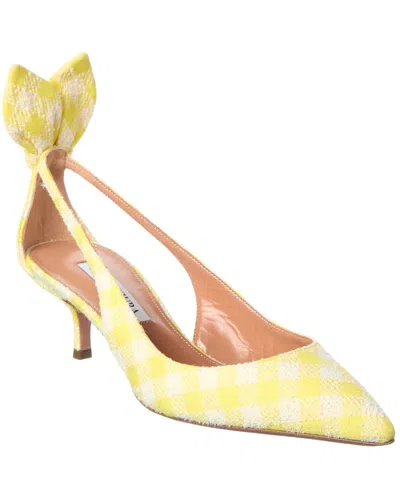 Aquazzura Canvas & Leather Pump In Yellow