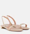 Aquazzura So Nude Woven Raffia And Metallic Leather Slingback Sandals In Gold