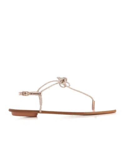 Aquazzura Capri Nights Leather Sandals In Brown