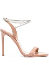 Aquazzura Whisper Sandal 105 Strap Embellished Square Toe In Pink
