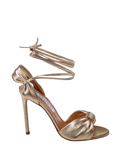 Aquazzura Carina Strappy Sandals In Gold