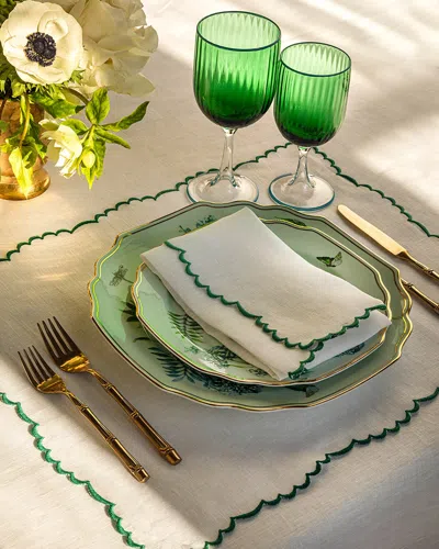 Aquazzura Casa Allegra Placemat, 14.9" X 19.6" In Emerald