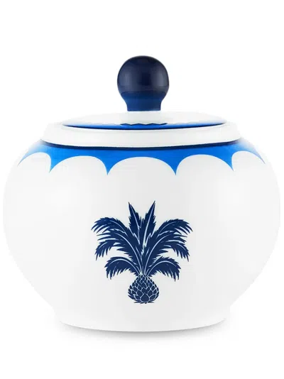Aquazzura Casa Jaipur Porcelain Sugar Bowl In White