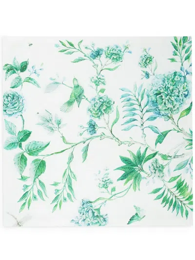 Aquazzura Casa Secret Garden Linen Napkins (set Of Two) In White