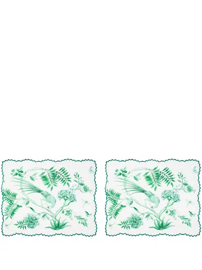 Aquazzura Casa Secret Garden Placemats (set Of Two) In White