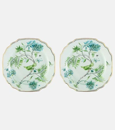 Aquazzura Casa Secret Garden Set Of 2 Dessert Plates In Green