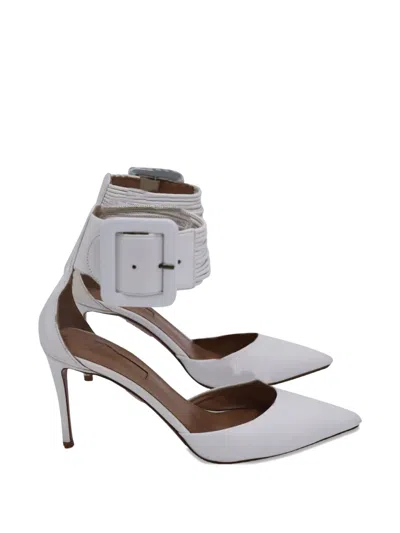Pre-owned Aquazzura Casablanca Buckle-fastening Leather Pumps In White