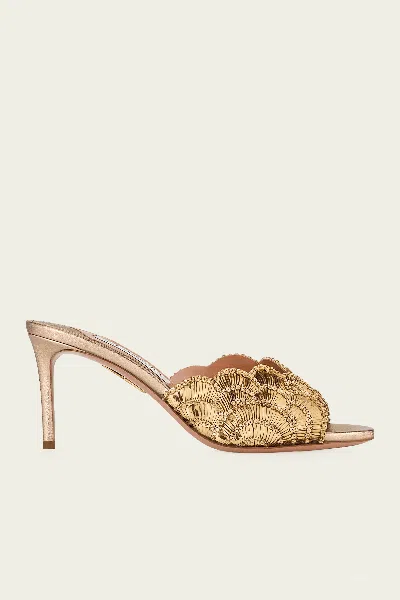 Aquazzura Ce Soir Mule 75 In Light Cooper In Gold