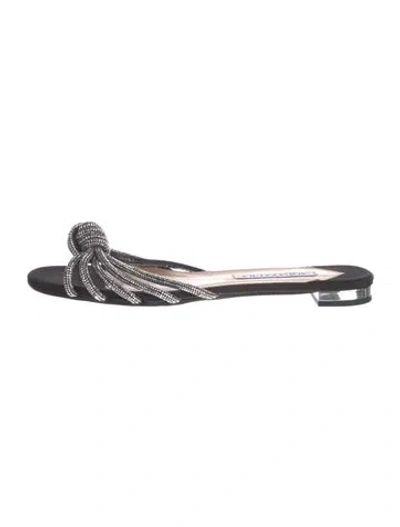 Pre-owned Aquazzura Celeste Satin Slides In Multi