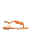 Aquazzura Chain Of Love Thong Sandals In Orange
