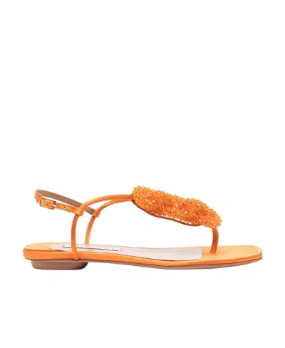 Aquazzura Chain Of Love Thong Sandals In Orange