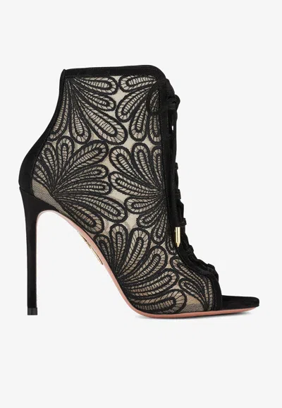 AQUAZZURA CHANTILLY  105 MESH ANKLE BOOTS