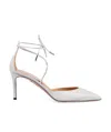 Aquazzura Cherry 75mm Glittered Pumps In White