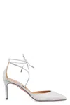 Aquazzura Cherry 75mm Glittered Pumps In Silver