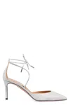 Aquazzura Cherry 75mm Glittered Pumps In Silver