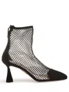 Aquazzura Amore Net Zip Ankle Booties In Black