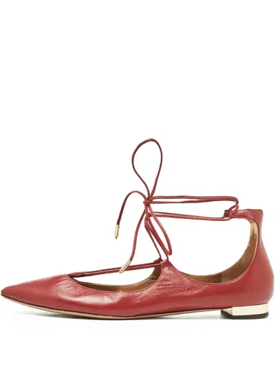 Pre-owned Aquazzura Christy Ballet Flats
