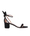 Aquazzura Bow Tie Block Heel Sandals In Black