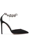 Aquazzura Comet 105 Crystal-embellished Pumps In Black  