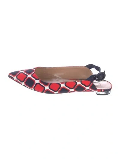 Pre-owned Aquazzura Colorblock Pattern Flats In Red