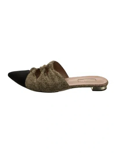 Pre-owned Aquazzura Colorblock Pattern Mules In Multi