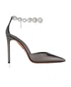 Aquazzura Comet 105mm Crystal-embellished Patent Pumps In Black