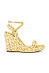 Aquazzura Costiera 120 Embellished Espadrille Wedges In Lemonade
