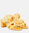 Aquazzura Costiera 50 Raffia-effect Sandals In Yellow