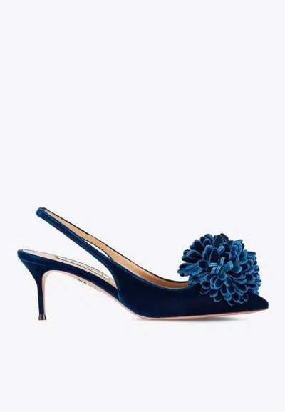 Aquazzura Couturier 65 Slingback Velvet Pumps