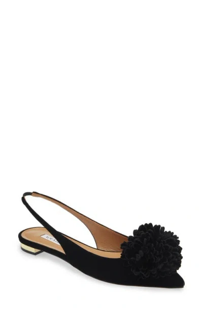 Aquazzura Velvet Slingback Coutur In Black