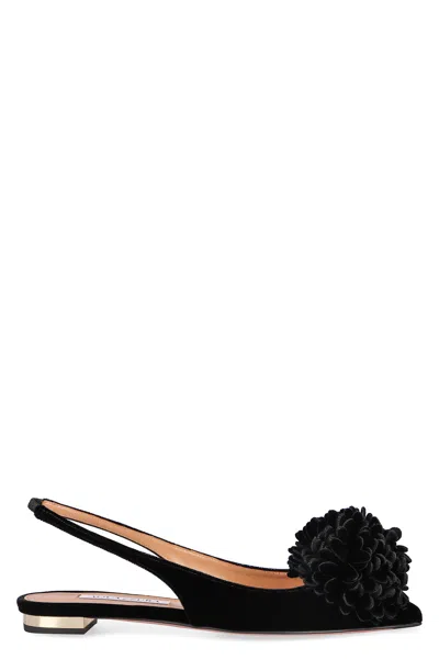 Aquazzura Velvet Slingback Coutur In Black