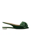 Aquazzura Couturier Velvet Pom Pumps In Black