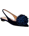 Aquazzura Couturier Velvet Slingback Flats In Blue