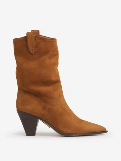 Aquazzura Boogie Suede Cowboy Boots In Piel De Ante Sedosa