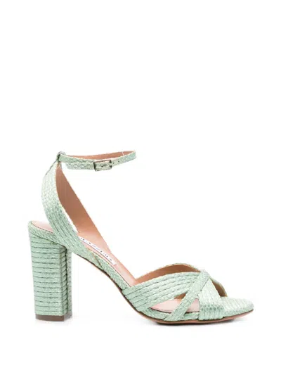 Aquazzura Criss-cross Sandals In Green